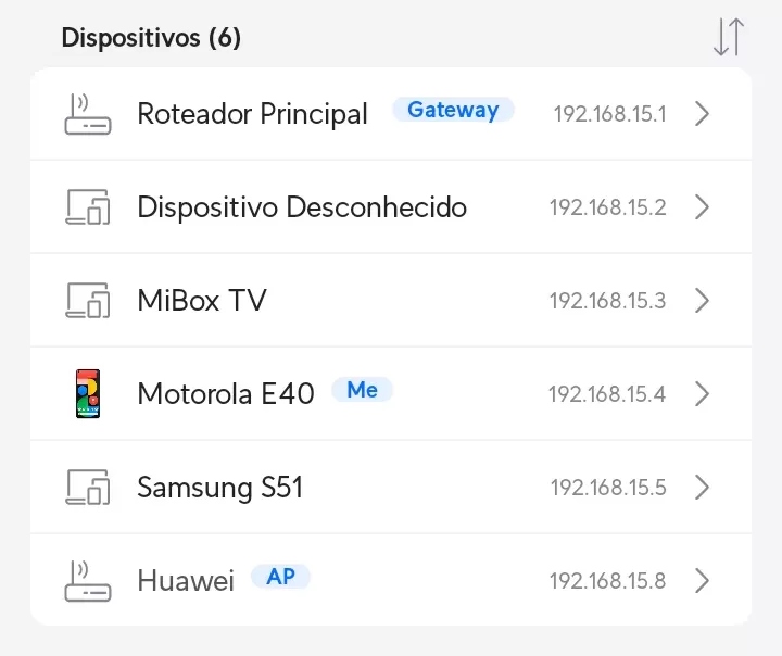 Tela de Dispositivos Descobertos 01