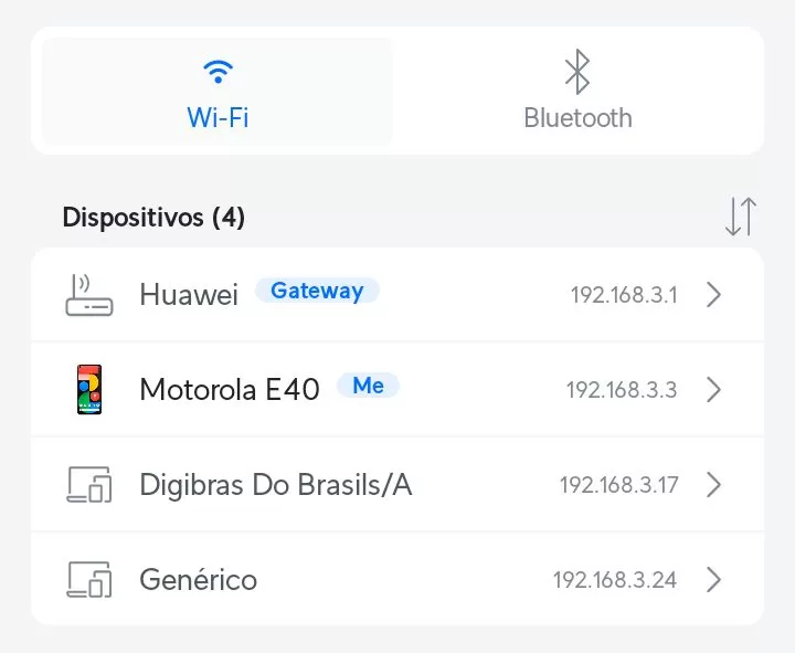 Scanner de dispositivos na rede