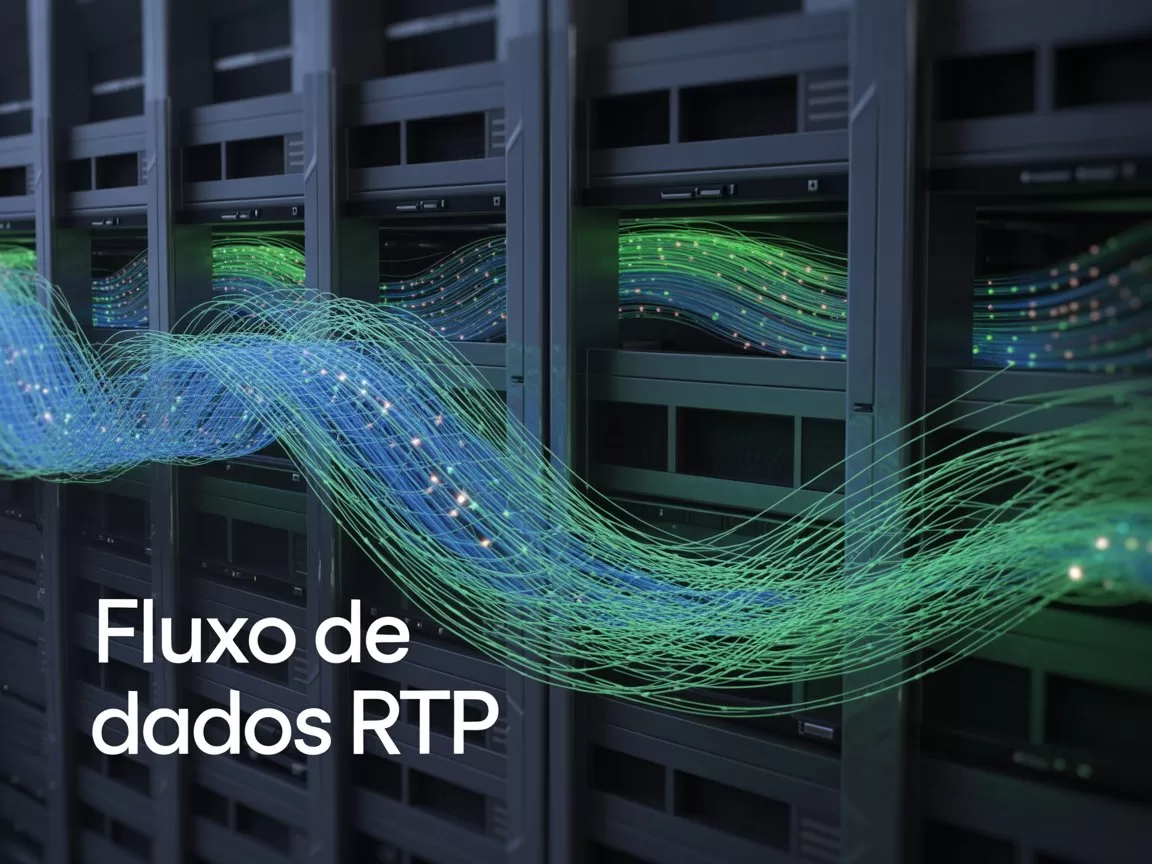 Representação do fluxo de dados RTP em uma rede de telefonia IP