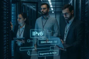 Ambiente corporativo em processo de migração para IPv6.