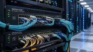 Data center moderno utilizando transceptores SFP e QSFP