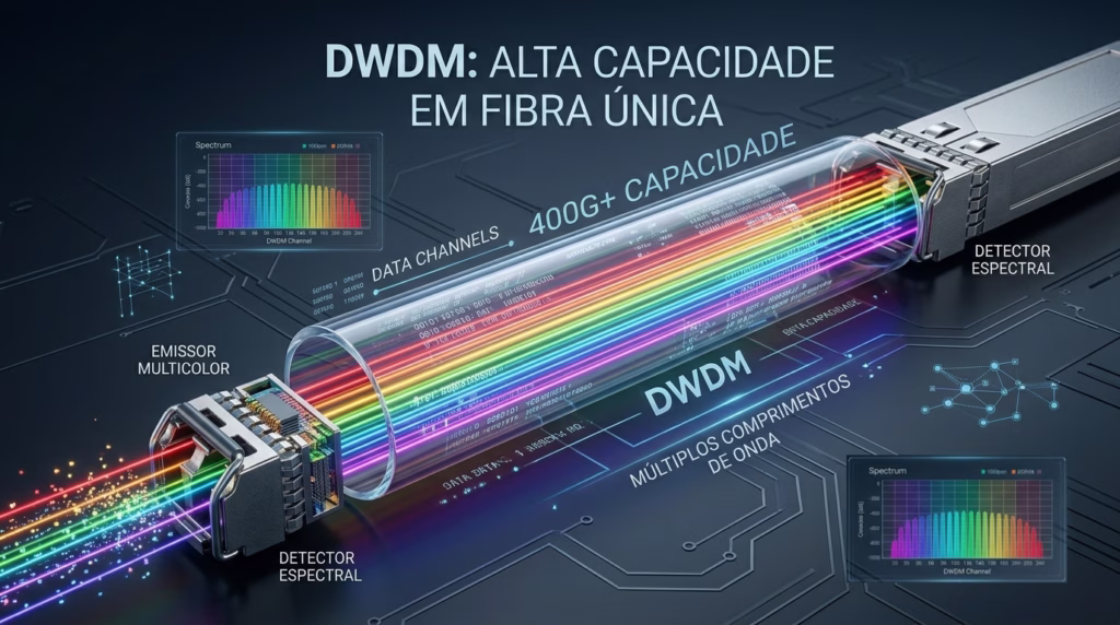 DWDM: Alta capacidade em fibra óptica