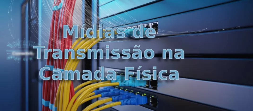 Infraestrutura moderna de rede com cabos e sinais de transmissão em destaque
