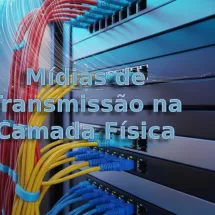 Infraestrutura moderna de rede com cabos e sinais de transmissão em destaque