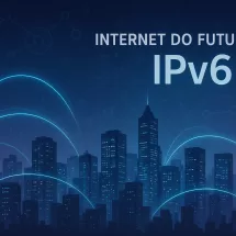 Conceito visual moderno do protocolo IPv6 como base da internet do futuro