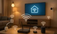 Rede Wi-Fi doméstica com vários dispositivos inteligentes conectados