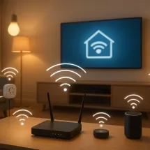 Rede Wi-Fi doméstica com vários dispositivos inteligentes conectados
