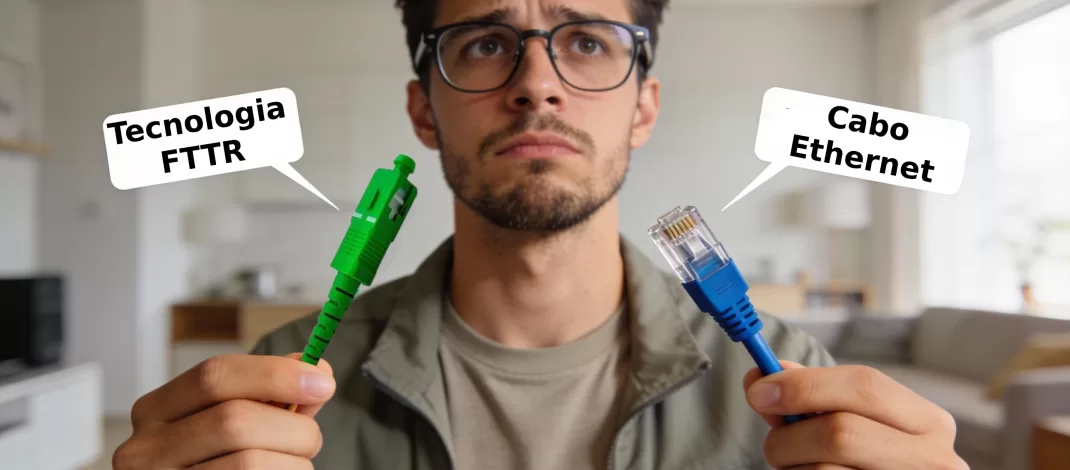 Comparação entre FTTR e cabeamento Ethernet em ambiente residencial moderno