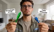 Comparação entre FTTR e cabeamento Ethernet em ambiente residencial moderno
