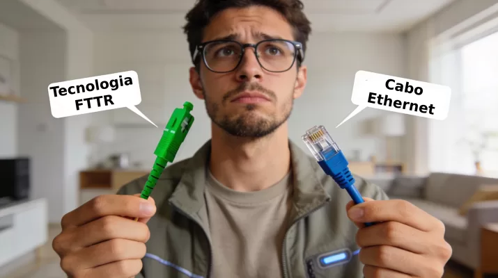 Comparação entre FTTR e cabeamento Ethernet em ambiente residencial moderno
